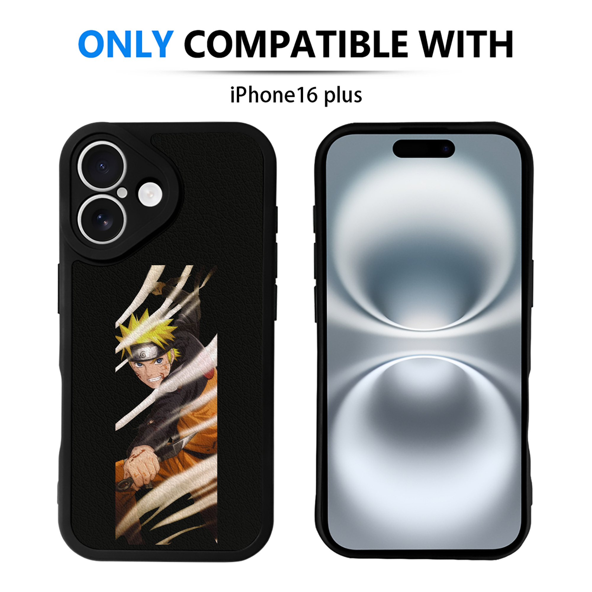 （画像用） NARUTO -ナルト- うずまき ナルト Uzumaki Naruto 【iPhone 16シリーズ対応】シリコンスマホケース（レザー調） 材質：シリコン